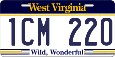 WV license plate 1CM220