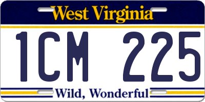 WV license plate 1CM225