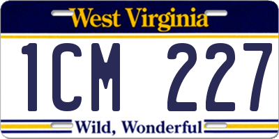 WV license plate 1CM227