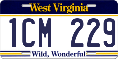 WV license plate 1CM229
