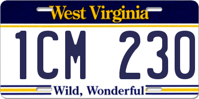 WV license plate 1CM230
