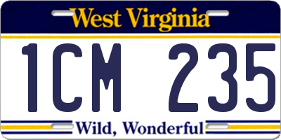 WV license plate 1CM235