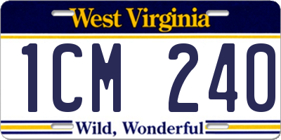 WV license plate 1CM240