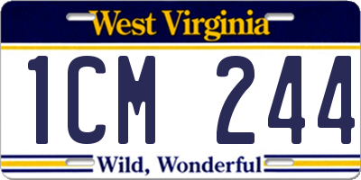 WV license plate 1CM244