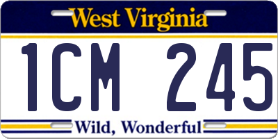 WV license plate 1CM245