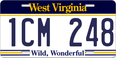 WV license plate 1CM248