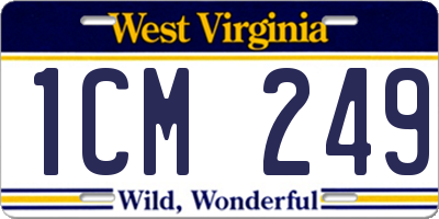 WV license plate 1CM249