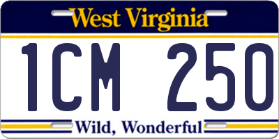 WV license plate 1CM250