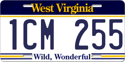 WV license plate 1CM255