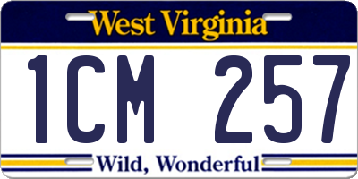 WV license plate 1CM257
