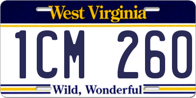 WV license plate 1CM260