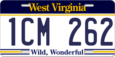 WV license plate 1CM262