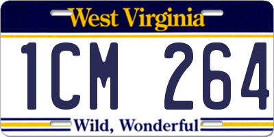 WV license plate 1CM264