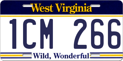 WV license plate 1CM266