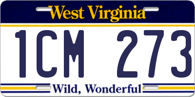 WV license plate 1CM273
