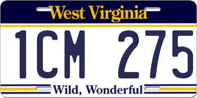 WV license plate 1CM275