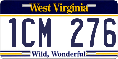 WV license plate 1CM276