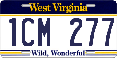 WV license plate 1CM277
