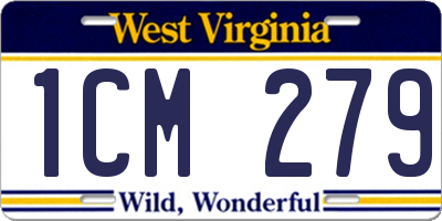 WV license plate 1CM279