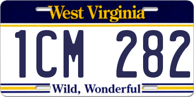 WV license plate 1CM282