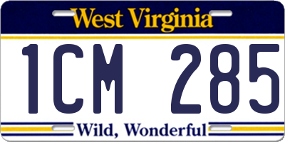 WV license plate 1CM285