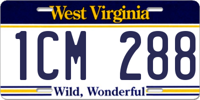 WV license plate 1CM288