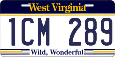 WV license plate 1CM289