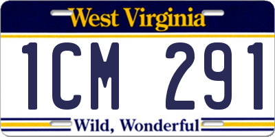 WV license plate 1CM291