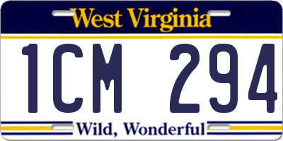 WV license plate 1CM294