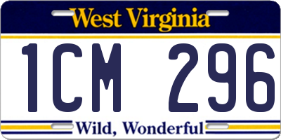 WV license plate 1CM296