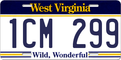 WV license plate 1CM299