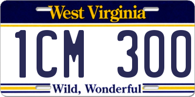 WV license plate 1CM300
