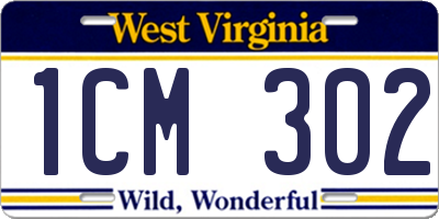 WV license plate 1CM302