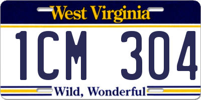 WV license plate 1CM304