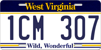 WV license plate 1CM307
