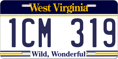 WV license plate 1CM319