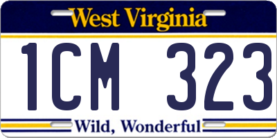 WV license plate 1CM323