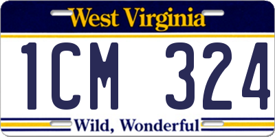 WV license plate 1CM324