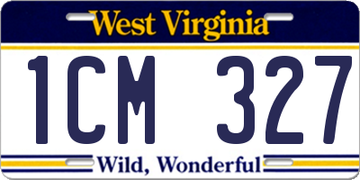 WV license plate 1CM327
