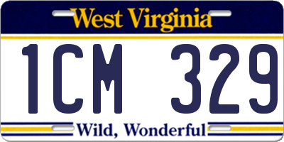 WV license plate 1CM329