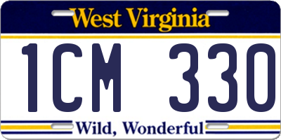 WV license plate 1CM330