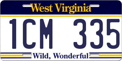WV license plate 1CM335
