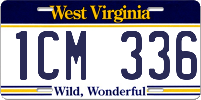 WV license plate 1CM336