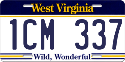 WV license plate 1CM337