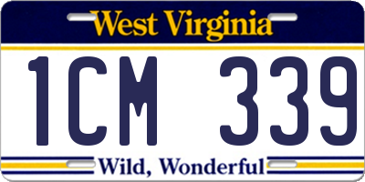 WV license plate 1CM339