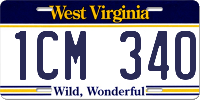 WV license plate 1CM340