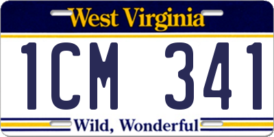 WV license plate 1CM341
