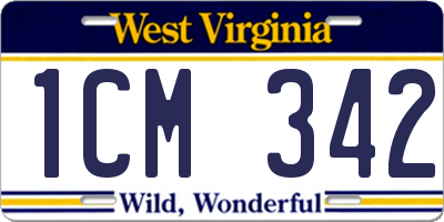 WV license plate 1CM342