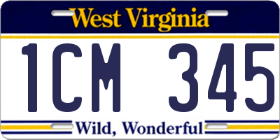 WV license plate 1CM345
