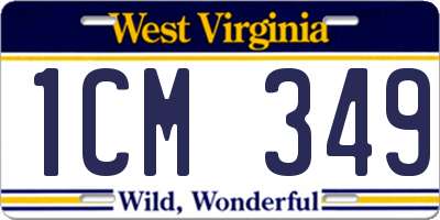 WV license plate 1CM349